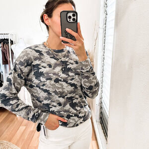 BP Navy Camo Cozy Lounge Top size XS